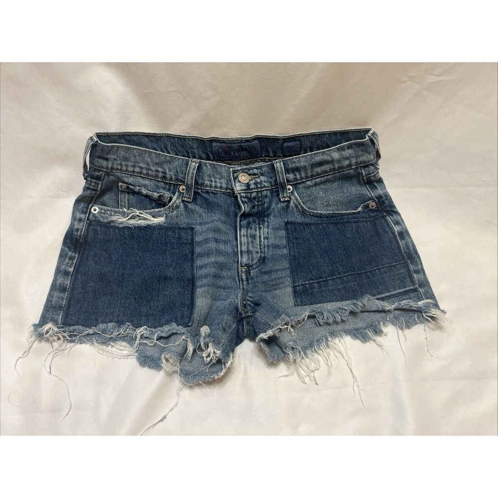 Lucky Brand‎ The Boyfriend Shorts Denim Jean Raw Hem Distressed Women 00/24